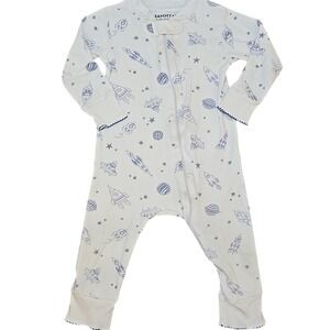 Sammy + Nat Baby Unisex‎ 12M Zip Bodysuit Pajamas Alien Planets 100% Pima Cotton